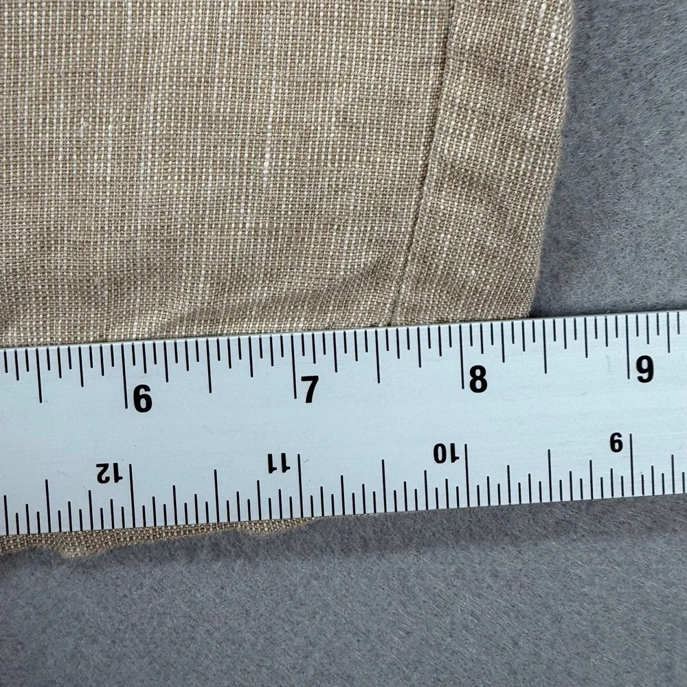 Tasso Elba Linen Pants Mens 36W 30L Beige Flat Front Straight Leg Trousers
